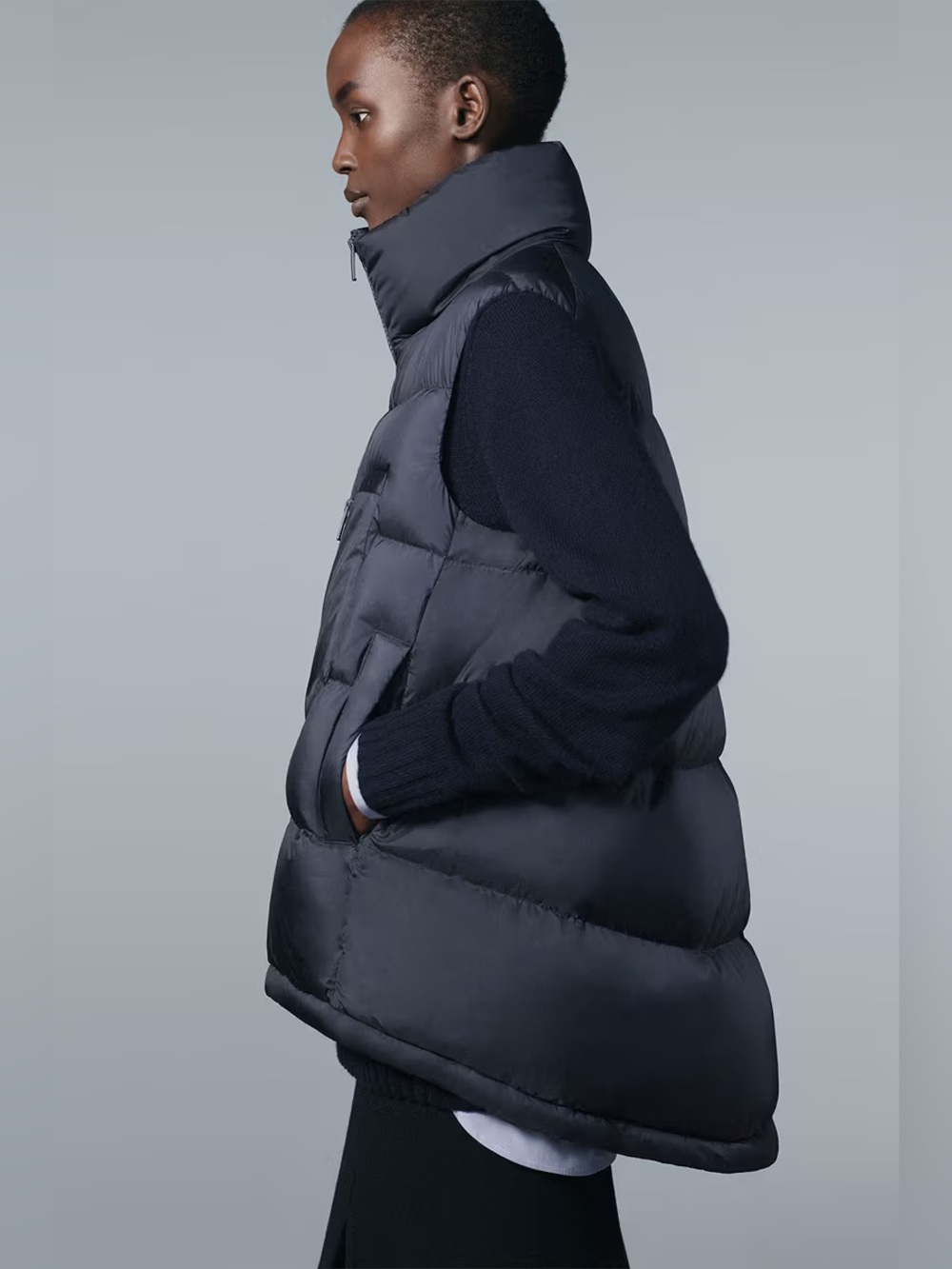 JIL Sander / Uniqlo +J sleeveless volume puffer vest M chocolate brown
